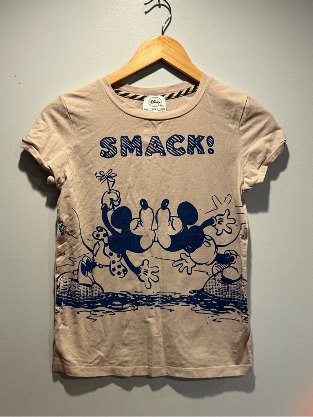 Disney Beige Tee with Navy Trim